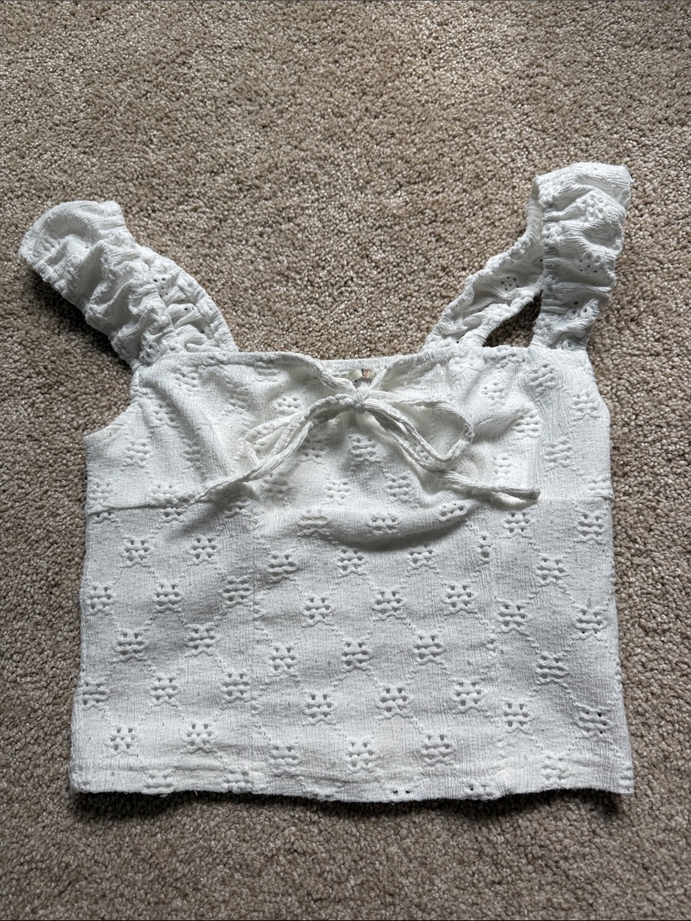 Kimchi Blue White Cropped Flower Top